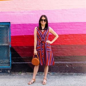 NWT Retro Stripe Midi Dress